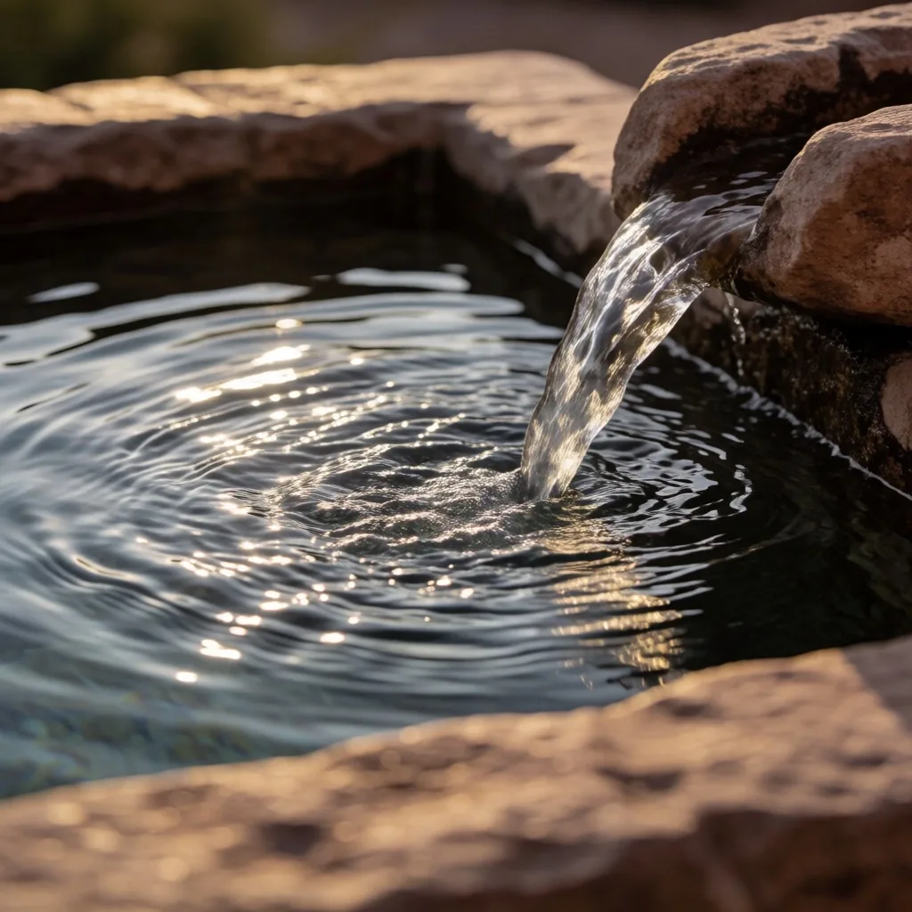 Agua termal sobre rocas en complejo de Entre Ríos