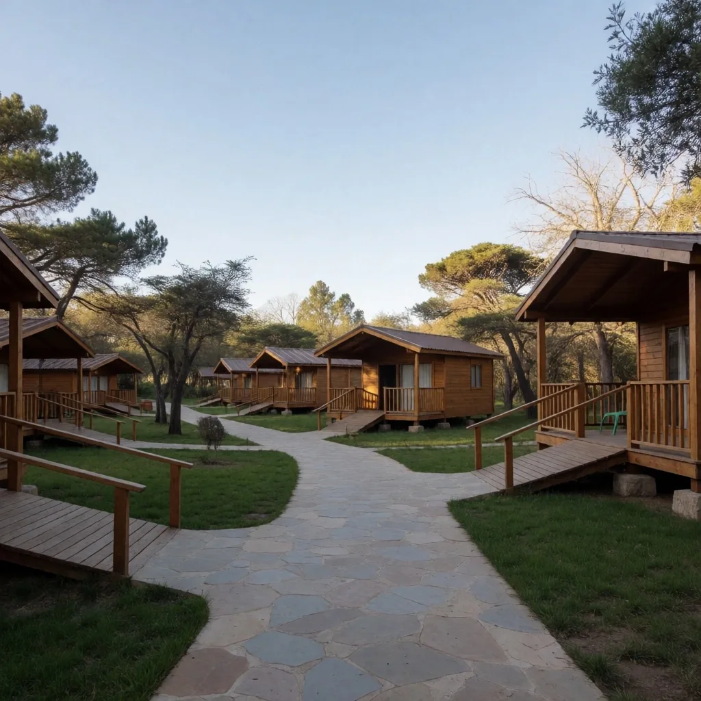 Bungalow adaptado dentro de un predio termal en Entre Ríos
