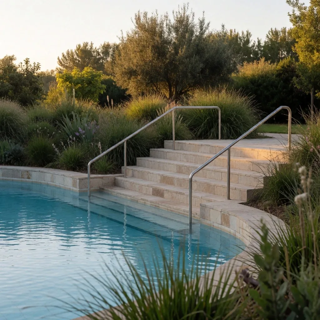 Piscinas termales al aire libre en Entre Ríos al atardecer